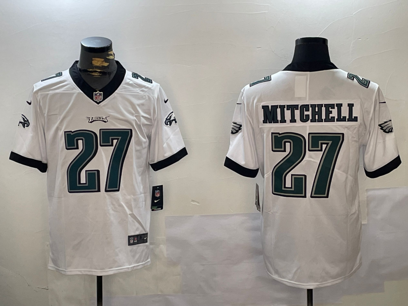 Men's Philadelphia Eagles Quinyon Mitchell #27 White Jersey